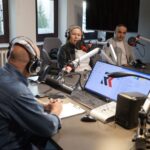 25.03.2022. Kielce. Sportowa debata Radia Kielce. Na zdjęciu (od lewej): Rafał Szymczyk - Radio Kielce, Anna Kibortt - radna Rady Miasta Kielce, Piotr Kisiel - radny Rady Miasta Kielce / Sebastian Kalwat / Radio Kielce