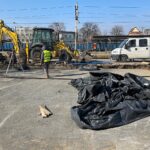 03.03.2022. Kielce. Budowa dworca tymczasowego PKP / Wiktor Taszłow / Radio Kielce