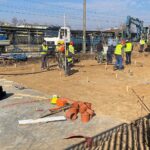 03.03.2022. Kielce. Budowa dworca tymczasowego PKP / Wiktor Taszłow / Radio Kielce