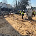 03.03.2022. Kielce. Budowa dworca tymczasowego PKP / Wiktor Taszłow / Radio Kielce