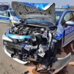 17.03.2022. Komorów. Pijany kierowca wjechał autem w radiowóz / Policja Wyszków