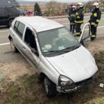 31.03.2022. Górno. Dachowanie samochodu / Wiktor Taszłow / Radio Kielce