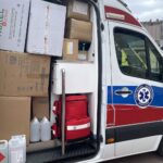 07.03.2022. Kielce. Karetka pogotowia przekazana Ukrainie przez Świętokrzyskie Centrum Ratownictwa Medycznego i Transportu Sanitarnego / Iwona Murawska / Radio Kielce