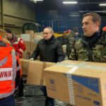 07.03.2022. Sandomierz. 40 ton darów dla Ukrainy przyjechało do Sandomierza z Wiednia / Michał Mendak / rzecznik burmistrza Sandomierza