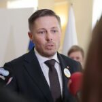 16.03.2022. Kielce. Konferencja dotycząca udzielenia wsparcia dla Ukraińców przez Kielce. Na zdjęciu: Marcin Chłodnicki - wiceprezydent Kielc / Wiktor Taszłow / Radio Kielce