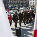 19.03.2022. Kielce. Uroczystości przed pomnikiem marszałka Józefa Piłsudskiego / Wiktor Taszłow / Radio Kielce