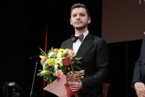 28.03.2022. Kielce. Nagrody Miasta Kielce. Na zdjęciu: Kamil Pacholec - pianista / Wiktor Taszłow / Radio Kielce