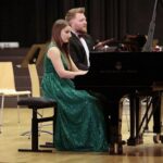 29.03.2022. Kielce. Koncert Charytatywny " Pomagamy Ukrainie"  w ZPSM w Kielcach. Na zdjęciu: Anna Wielgus-Nowak i Grzegorz Nowak - Novi Piano Duo / Wiktor Taszłow / Radio Kielce