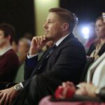 29.03.2022. Kielce. Koncert Charytatywny " Pomagamy Ukrainie"  w ZPSM w Kielcach. Na zdjęciu: Marcin Chłodnicki - zastępca prezydenta Kielc / Wiktor Taszłow / Radio Kielce