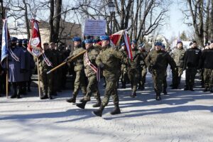 01.03.2022. Kielce. Narodowy Dzień Pamięci Żołnierzy Wyklętych. Uroczystości przed Pomnikiem Armii Krajowej / Wiktor Taszłow / Radio Kielce