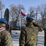 01.03.2022. Kielce. Narodowy Dzień Pamięci Żołnierzy Wyklętych. Uroczystości przed Pomnikiem Armii Krajowej / Wiktor Taszłow / Radio Kielce