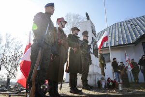 01.03.2022. Kielce. Narodowy Dzień Pamięci Żołnierzy Wyklętych. Uroczystości na cmentarzu Kielce-Piaski / Wiktor Taszłow / Radio Kielce