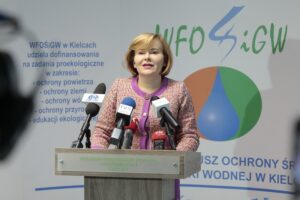 07.03.2022. Kielce. Konferencja WFOSiGW. Na zdjęciu: Anna Krupka - wiceminister kultury, dziedzictwa narodowego i sportu / Wiktor Taszłow / Radio Kielce