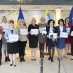 09.03.2022. Kielce. Mieszkanki województwa świętokrzyskiego wyrażają sprzeciw wobec rosyjskiej agresji na Ukrainie / Wiktor Taszłow / Radio Kielce