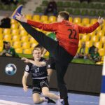 12.03.2022. Kielce. Mecz I ligi piłki ręcznej: AZS UJK Kielce - Olimpia Medex Piekary Śląskie / Wiktor Taszłow / Radio Kielce