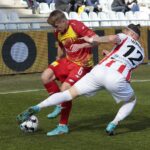 13,03.2022. Kielce. Mecz 23. kolejki Fortuna 1 Ligi - Korona Kielce - Apklan Resovia Rzeszów / Wiktor Taszłow / Radio Kielce