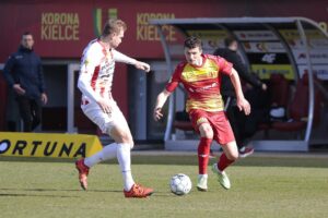 13,03.2022. Kielce. Mecz 23. kolejki Fortuna 1 Ligi - Korona Kielce - Apklan Resovia Rzeszów / Wiktor Taszłow / Radio Kielce