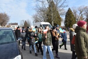 03.03.2022. Iwaniska. Marsz Pokoju / Gminne Centrum Biblioteki i Kultury w Iwaniskach