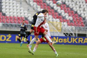 05.03.2022. Łódź. 22. kolejka Fortuna 1 Ligi: ŁKS Łódź - Korona Kielce / Krzysztof Bujnowicz / Radio Kielce