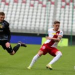 05.03.2022. Łódź. 22. kolejka Fortuna 1 Ligi: ŁKS Łódź - Korona Kielce / Krzysztof Bujnowicz / Radio Kielce