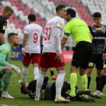 05.03.2022. Łódź. 22. kolejka Fortuna 1 Ligi: ŁKS Łódź - Korona Kielce / Krzysztof Bujnowicz / Radio Kielce