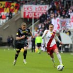 05.03.2022. Łódź. 22. kolejka Fortuna 1 Ligi: ŁKS Łódź - Korona Kielce / Krzysztof Bujnowicz / Radio Kielce