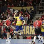 03.03.2022. EHL Liga Mistrzów. Mecz MKB-MVM Veszprem - Łomża Vive Kielce / Krzysztof Bujnowicz / Radio Kielce