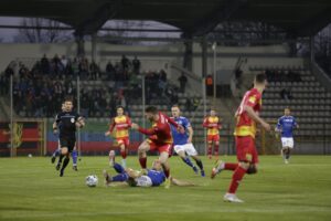 18.03.2022. Legnica. Mecz Miedź Legnica - Korona Kielce / Krzysztof Bujnowicz / Radio Kielce