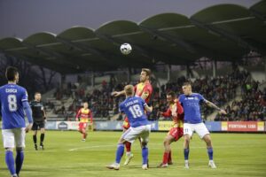 18.03.2022. Legnica. Mecz Miedź Legnica - Korona Kielce / Krzysztof Bujnowicz / Radio Kielce