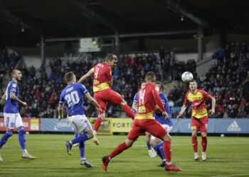 18.03.2022. Legnica. Mecz Miedź Legnica - Korona Kielce / Krzysztof Bujnowicz / Radio Kielce