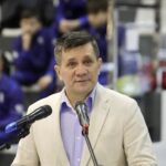 05.03.2022. Chęciny. I Puchar Polski Kadetów w zapasach. Na zdjęciu: Jacek Włosowicz - senator Solidarnej Polski / Jarosław Kubalski / Radio Kielce