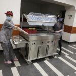 08.03.2022 Kielce. Wojewódzki Szpital Zespolony. Konferencja na temat zmiany wyżywienia pacjentów. Wyżywienie. Catering / Jarosław Kubalski / Radio Kielce