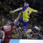 09.03.2022 Kielce. Mecz Ligi Mistrzów: Łomża Vive Kielce - Dynamo Bukareszt. Rzuca Szymon Sićko / Jarosław Kubalski / Radio Kielce