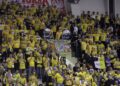 09.03.2022 Kielce. Mecz Ligi Mistrzów: Łomża Vive Kielce - Dynamo Bukareszt. Kibice / Jarosław Kubalski / Radio Kielce