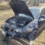 17.03.2022. Komorów. Pijany kierowca wjechał autem w radiowóz / Policja Wyszków