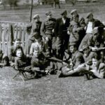 Obozowisko oddziału ppor. Anatola Radziwonika „Olecha”, Nowogródczyzna, 1948 r., / IPN