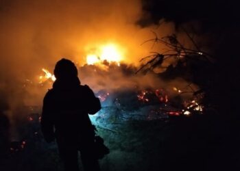 18.03.2022. Świętokrzyskie. Wypalanie traw. Strażacy w akcji / OSP Wiśniowa