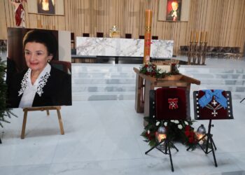 23.04.2022. Warszawa. Uroczystości pogrzebowe Karoliny Kaczorowskiej – małżonki ostatniego Prezydenta II RP Ryszarda Kaczorowskiego w Świątyni Opatrzności Bożej na warszawskim Wilanowie / Tomasz Gzell / PAP