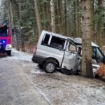 2.04.2022. Muszynka. Wypadek busa / KM PSP w Nowym Sączu