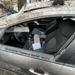 03.04.2022. Kielce. Parking przy ulicy Źródłowej. Zniszczone samochody / Wiktor Taszłow / Radio Kielce