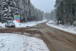 01.04.2022. Miejsce budowy ronda przy zjeździe do ośrodka Polanika w Zagnańsku / Wiktor Taszłow / Radio Kielce