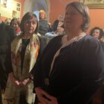 05.04.2022. Sandomierz. Inauguracja 120-lecia Muzeum Diecezjalnego w Sandomierzu. Na zdjęciu (od lewej): ks. Grzegorz Słodkowski - rzecznik diecezji sandomierskiej, dr Urszula Stępień - kustosz Muzeum Diecezjalnego w Sandomierzu i Joanna Gałecka - artystka / Grażyna Szlęzak-Wójcik / Radio Kielce