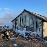 03.04.2022. Szczecno. Pożar warsztatu samochodowego / Wiktor Taszłow / Radio Kielce