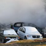 03.04.2022. Szczecno. Pożar warsztatu samochodowego / Wiktor Taszłow / Radio Kielce