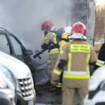 03.04.2022. Szczecno. Pożar warsztatu samochodowego / Wiktor Taszłow / Radio Kielce