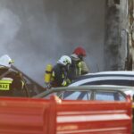 03.04.2022. Szczecno. Pożar warsztatu samochodowego / Wiktor Taszłow / Radio Kielce