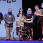 04.04.2022. Kielce. Gala na Podsumowanie Roku Sportowego 2021. Wyróżnienia wręcza Anna Kibort - wiceprzewodnicząca rady miasta, Marcin Chłodnicki - wiceprezydent Kielc / Wiktor Taszłow / Radio Kielce