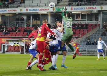 05.04.2022. Kielce. Mecz 25. kolejki Fortuna 1 Ligi, Korona Kielce - Podbeskidzie Bielsko-Biała / Wiktor Taszłow / Radio Kielce