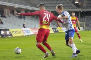 05.04.2022. Kielce. Mecz 25. kolejki Fortuna 1 Ligi, Korona Kielce - Podbeskidzie Bielsko-Biała / Wiktor Taszłow / Radio Kielce