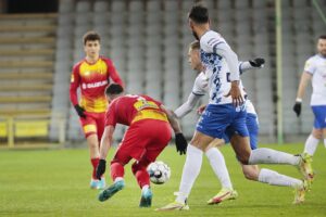 05.04.2022. Kielce. Mecz 25. kolejki Fortuna 1 Ligi, Korona Kielce - Podbeskidzie Bielsko-Biała / Wiktor Taszłow / Radio Kielce